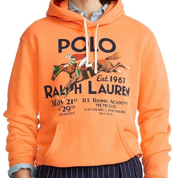 Polo Ralph Lauren Other - Polo Ralph Lauren Men's Orange Equestrian Riding Academy Hoodie Big & Tall LT